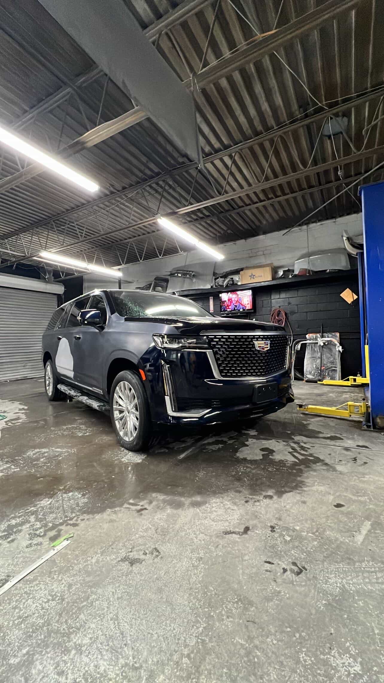 Damaged vehicle ready to be primed and painted